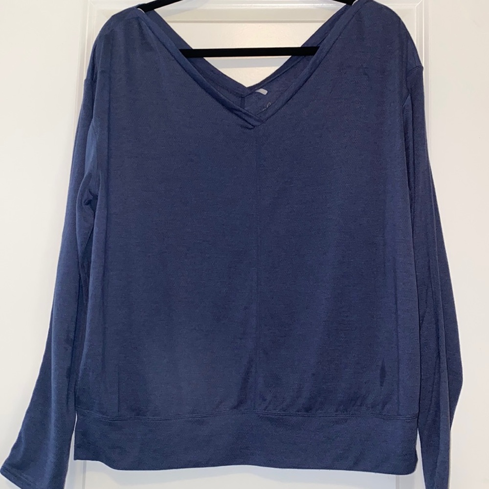 Navy V Neck Prana shirt